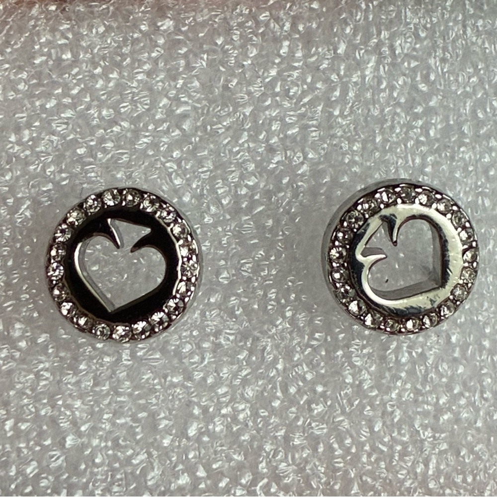 Kate Spade Silver and Crystal Spade Earrings - Picture 7 of 8